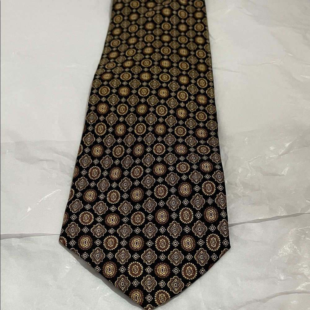 Pierre Balmain Black and Gold Patterned Tie